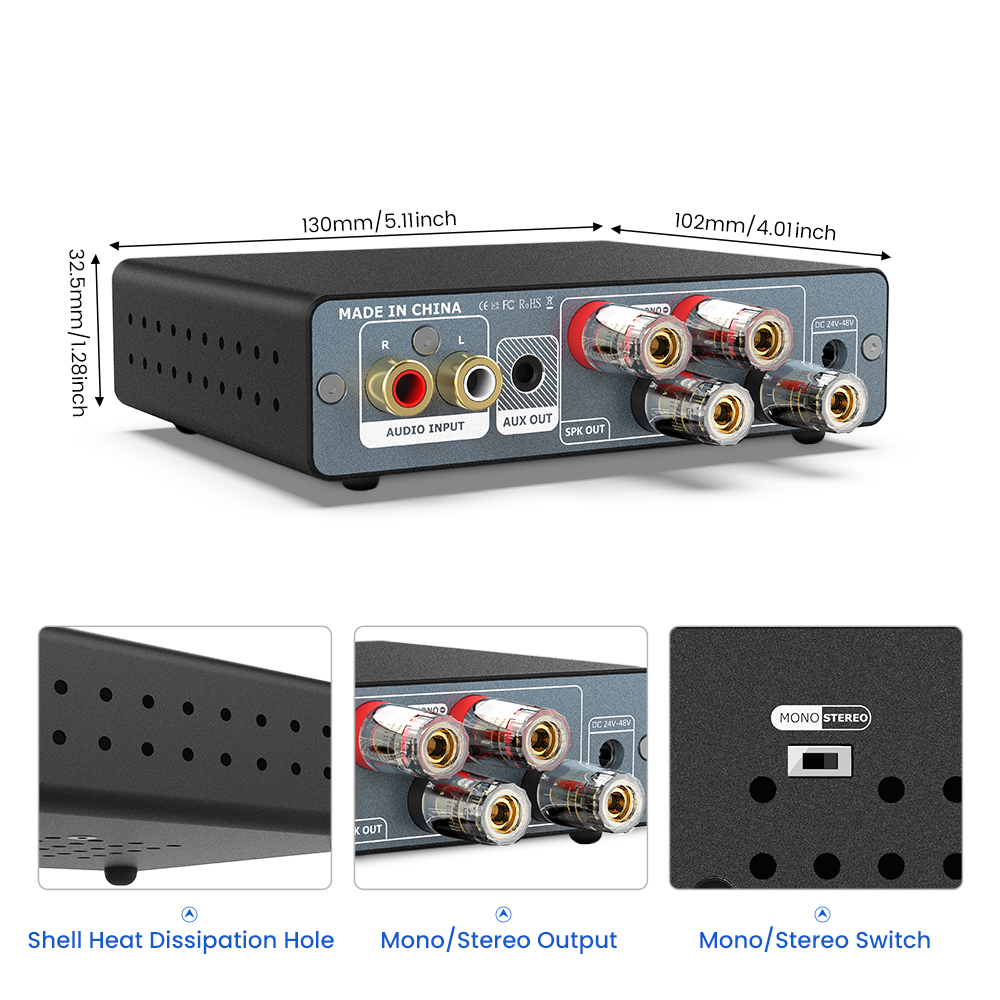 AIYIMA-Amplificador DE potencia de Audio A07 MAX TPA3255, Amplificador estéreo 2,0, 300Wx2, PBTL, Mono, 600W, altavoz para el hogar