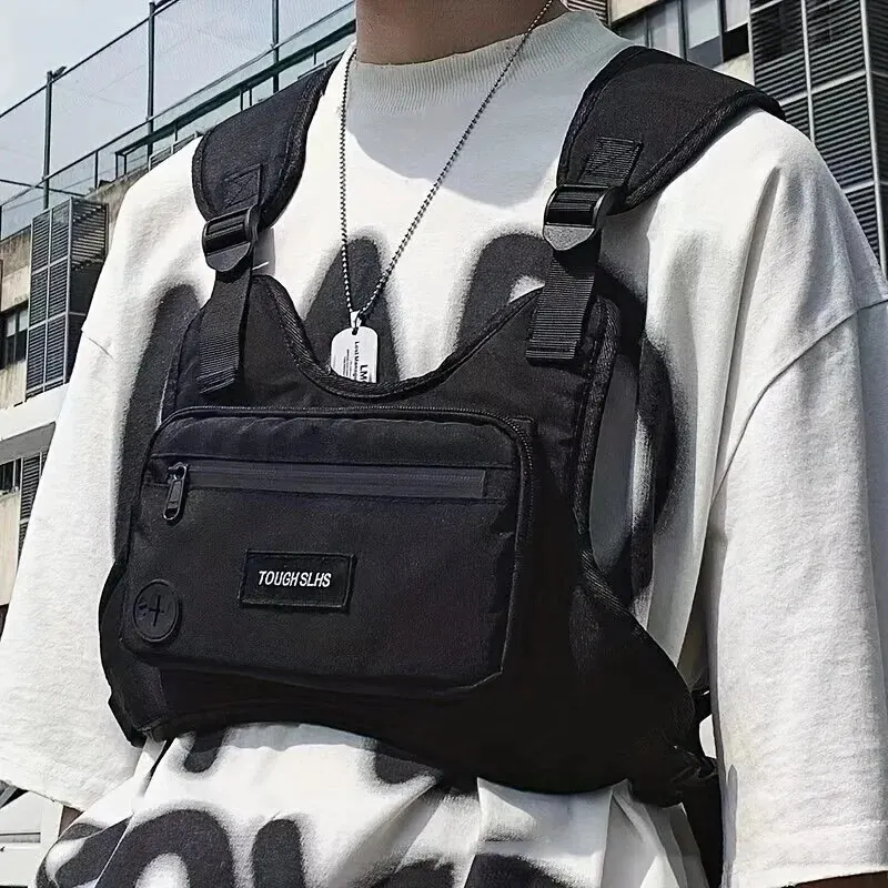 Saco de peito moda rua pacote tático multifuncional bonito moda colete amantes saco saco de esportes