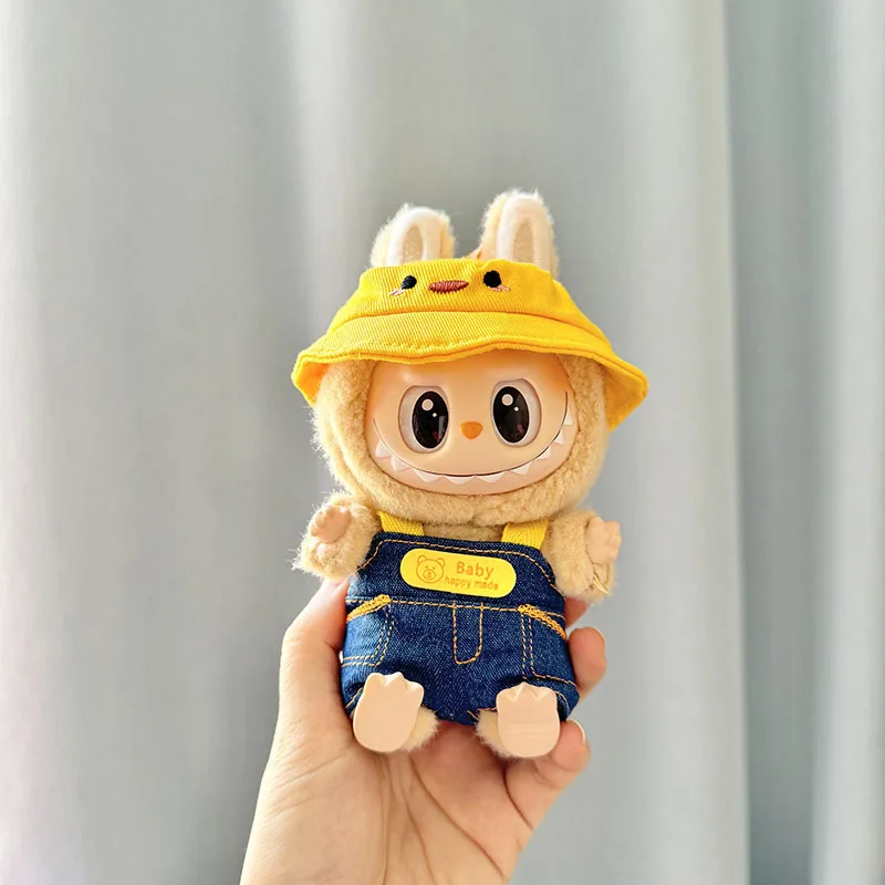 17 ซม.น่ารัก Mini Plush ตุ๊กตาเสื้อผ้าชุดอุปกรณ์เสริมสําหรับเกาหลี Kpop Exo Labubu Idol ตุ๊กตาหมี Jumpsuit เสื้อผ้า DIY เด็กของขวัญ