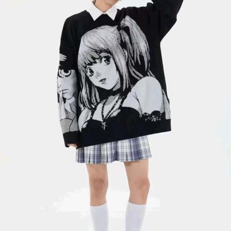 Y2K Frauen Hip Hop Streetwear Harajuku Pullover Vintage Japanischen Stil Anime Mädchen Gestrickte Weiche Pullover Pullover Weibliche Kleidung