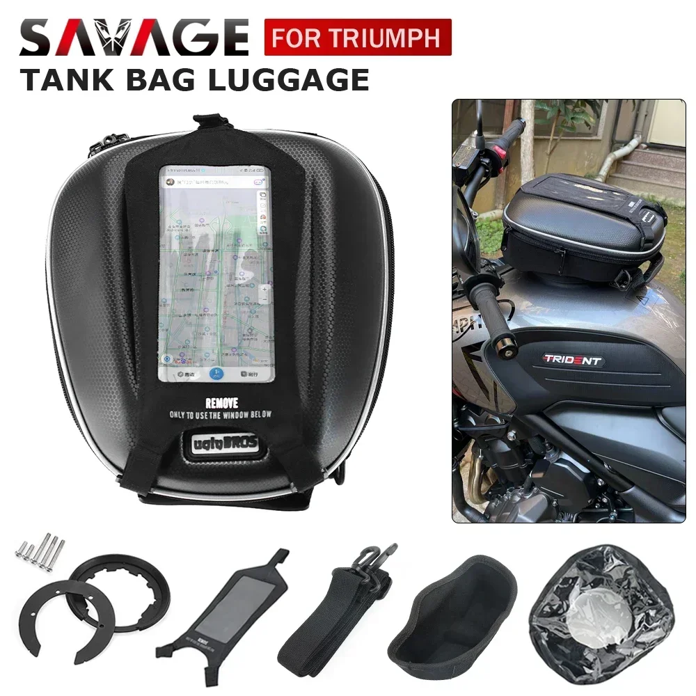 Bolsa de tanque para Tiger 800 900 1050 1200 1215 Speed Triple Daytona 675 Trident 660 Sprint 1050 955, piezas de Tanklock para equipaje de motocicleta