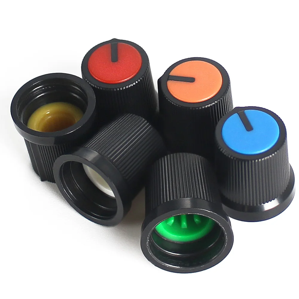 30PCS WH148 Potentiometer Knob 6 Color AG3 AG2 Rotary Switch Knobs Assorted Set,DIY Light Dimmers, Volume Control Knob Cap Kit
