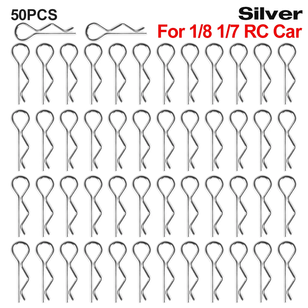 9IMOD 50/100pcs RC Body คลิป 1/7 1/8 1/10 1/12 1/14 1/16 1/18 โลหะ R หัวเข็มขัดรถบรรทุก Buggy SHELL Pins RC อะไหล่รถยนต์