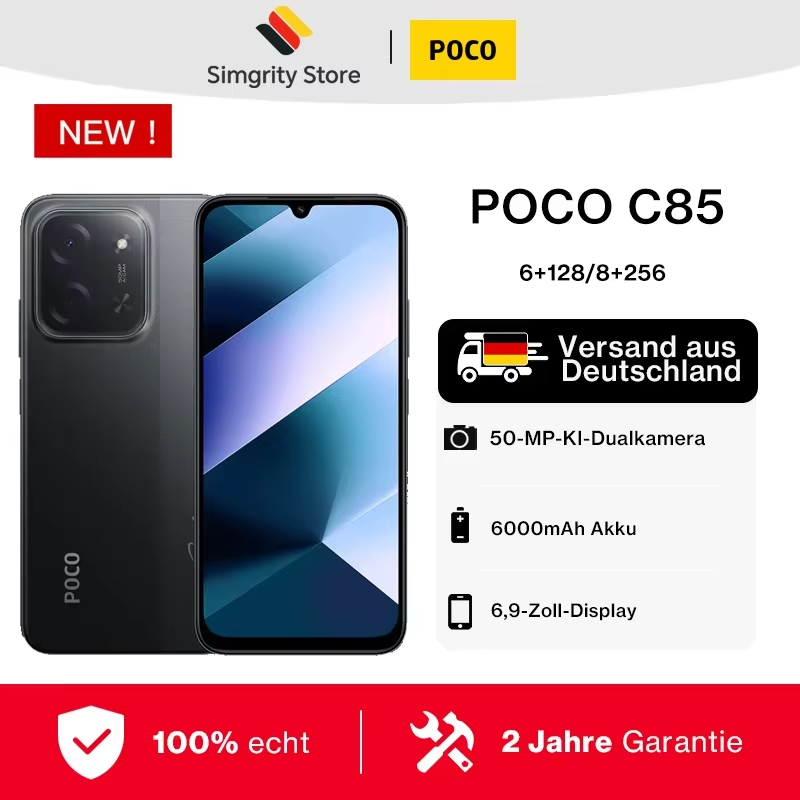 【Estreno mundial】POCO C85 Versión Global Smartphone 128/256GB Helio G81-Ultra Batería de 6000mAh Pantalla de 6,9" Cámara de 50MP 33W NFC