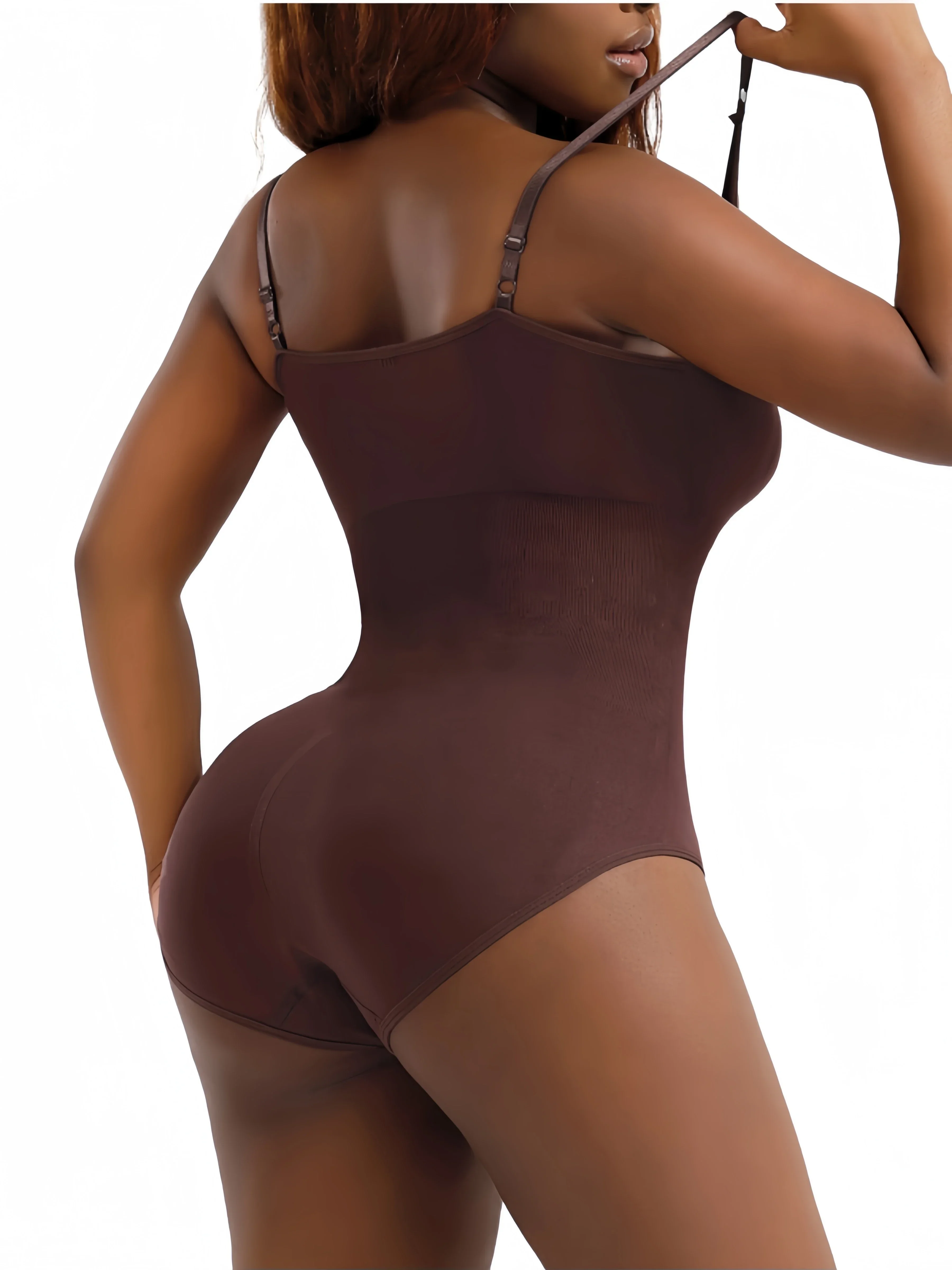 Body con tirantes finos y cuello en V, trajes de compresión para el cuerpo, ropa moldeadora de entrepierna abierta, moldeador de cuerpo adelgazante, mono liso