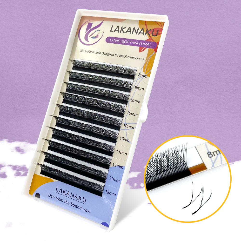 LAKANAKU extensión de pestañas en forma de Y 0,07mm YY pestañas puntas dobles cilios y volumen brasileño suave imitación visón YY pestañas Y Cilios