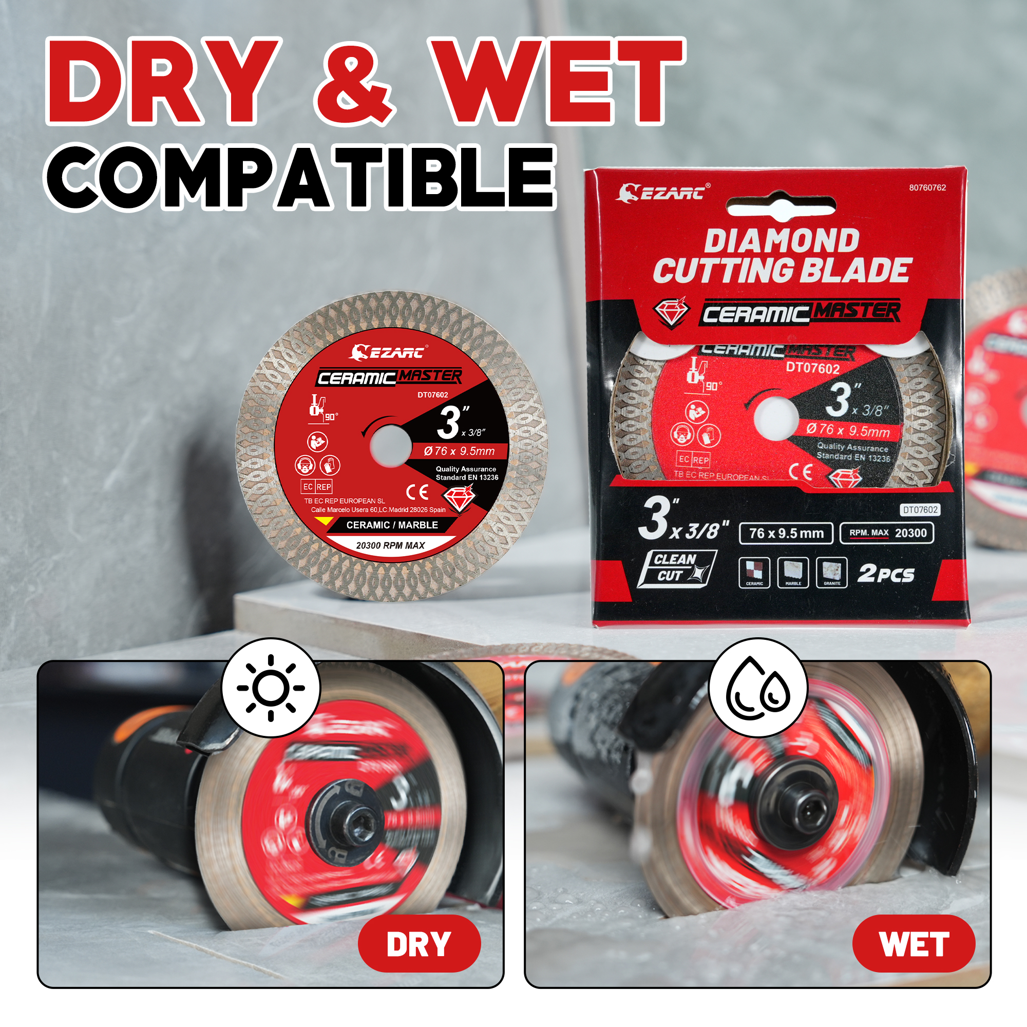 2 шт., 3 дюйма, супертонкие алмазные лезвия, алмазные пилы для угловой шлифовальной машины, лезвие для плитки, гладкая резка фарфора, керамики, мрамора