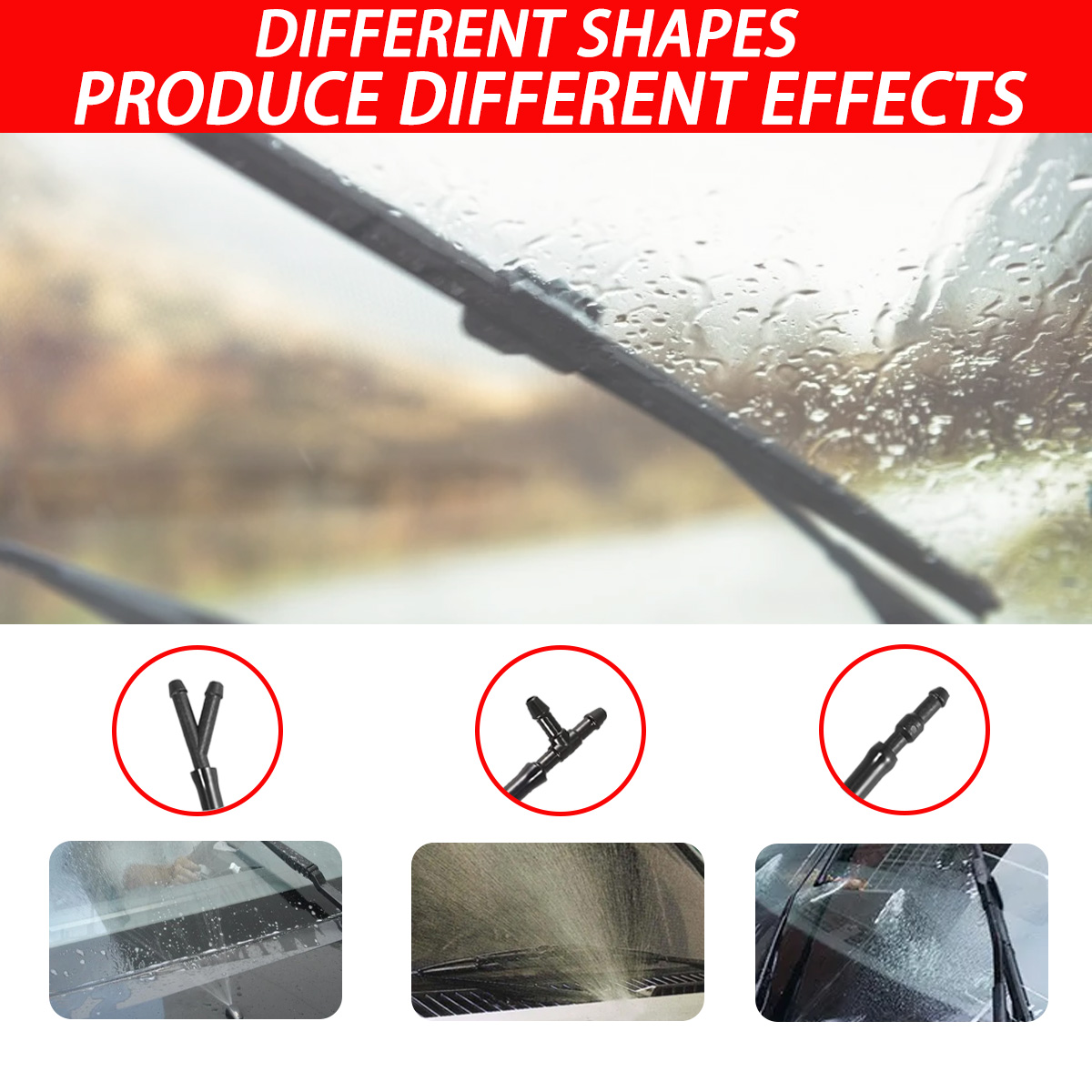 1Set Autos Wischer Spray Rohr Joint T Y I Typ Scheibenwaschanlage Rohr Düse Wischer Reinigung Wasser Schlauch Rohr joint Zubehör