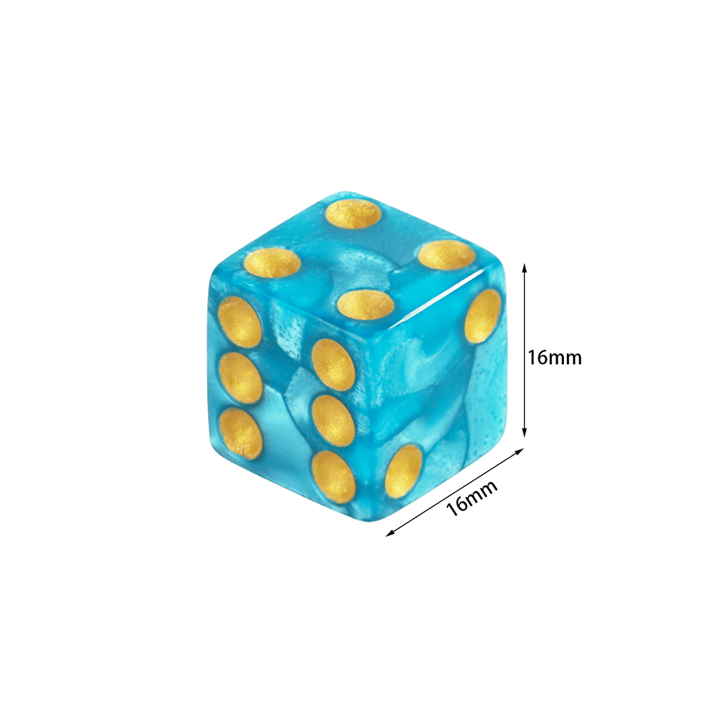 Dados de jogo de 6 lados 16mm mármore acrílico d6 conjunto de dados para dnd, rpg, jogo de tabuleiro de mesa ou ensino de matemática
