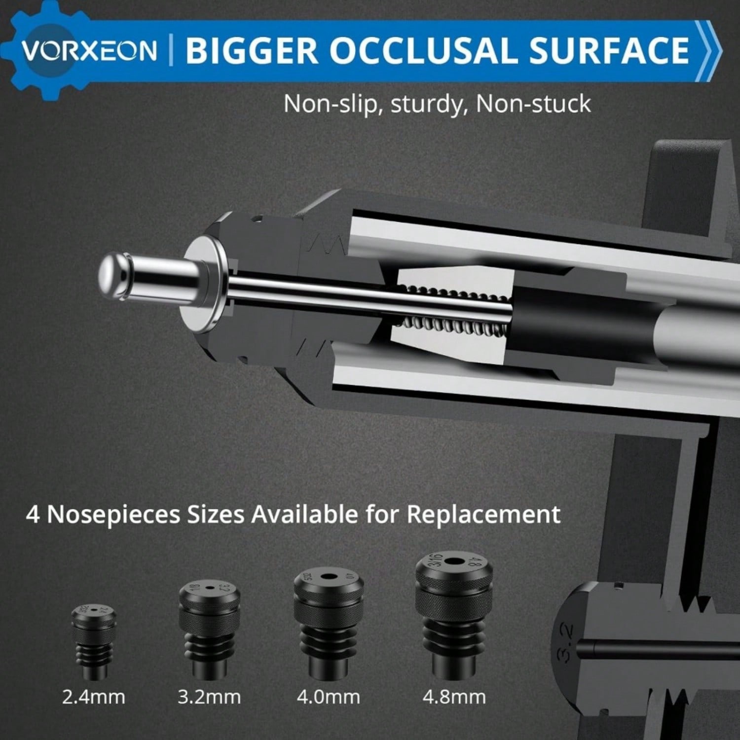 Heavy Duty Rivet Gun Hand Riveter Tool Kit Professional Pop Rivet Gun with 4 Nosepieces 100Pcs Rivets for Furniture Trailer Boat