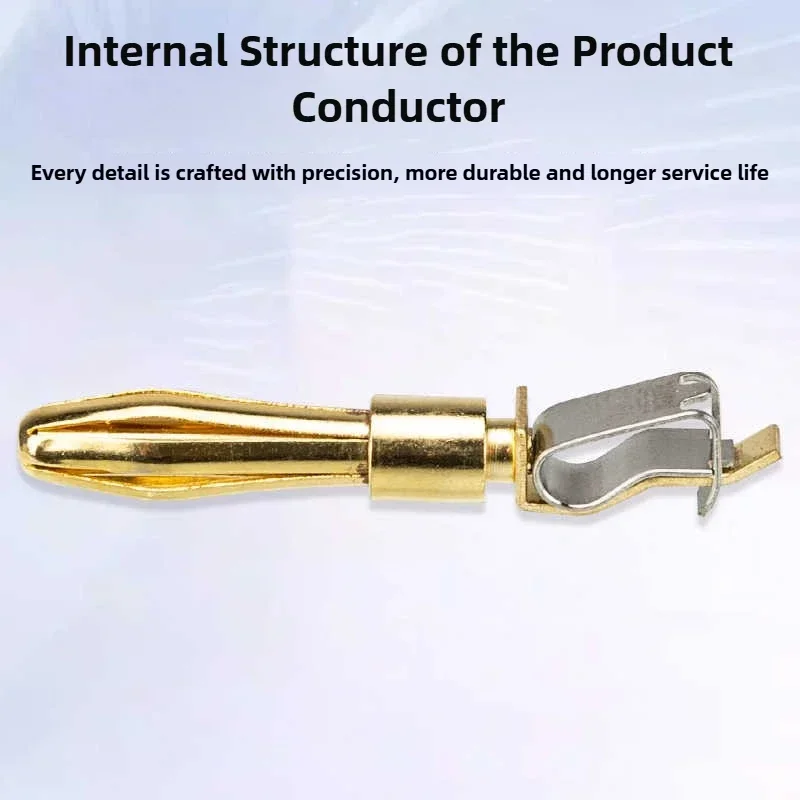 10 Uds. Conector Banana de 4mm conexión rápida de alta corriente conector Banana chapado en oro 32A prueba eléctrica