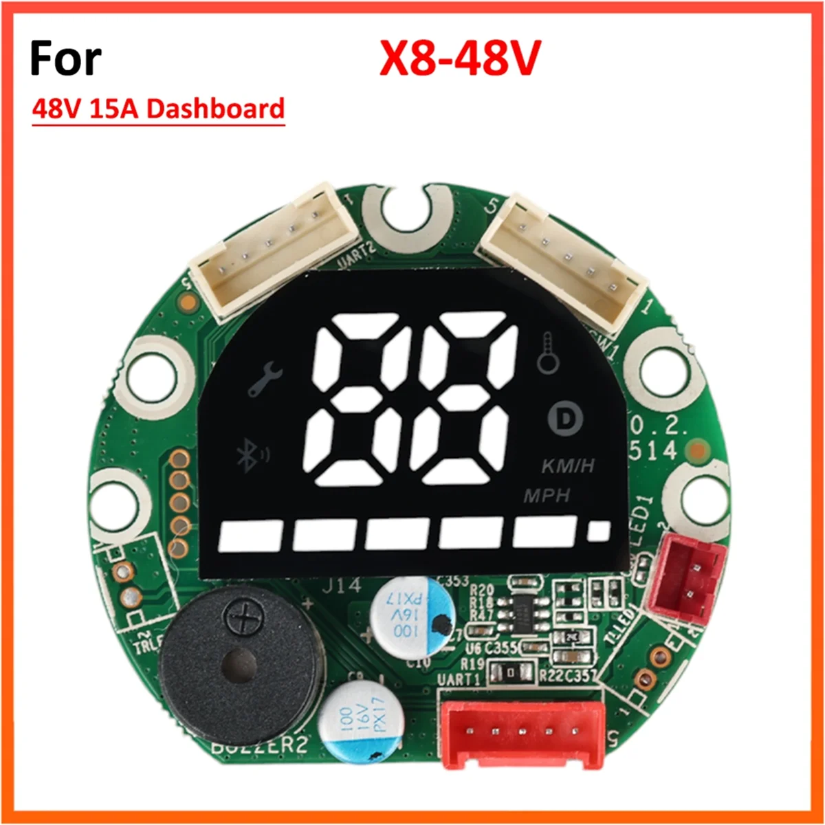 BABQ 48V 15A Dashboard For HX X8 Electric Scooter LED Display Screen PCB Board Speed Battery Show Replacement Parts