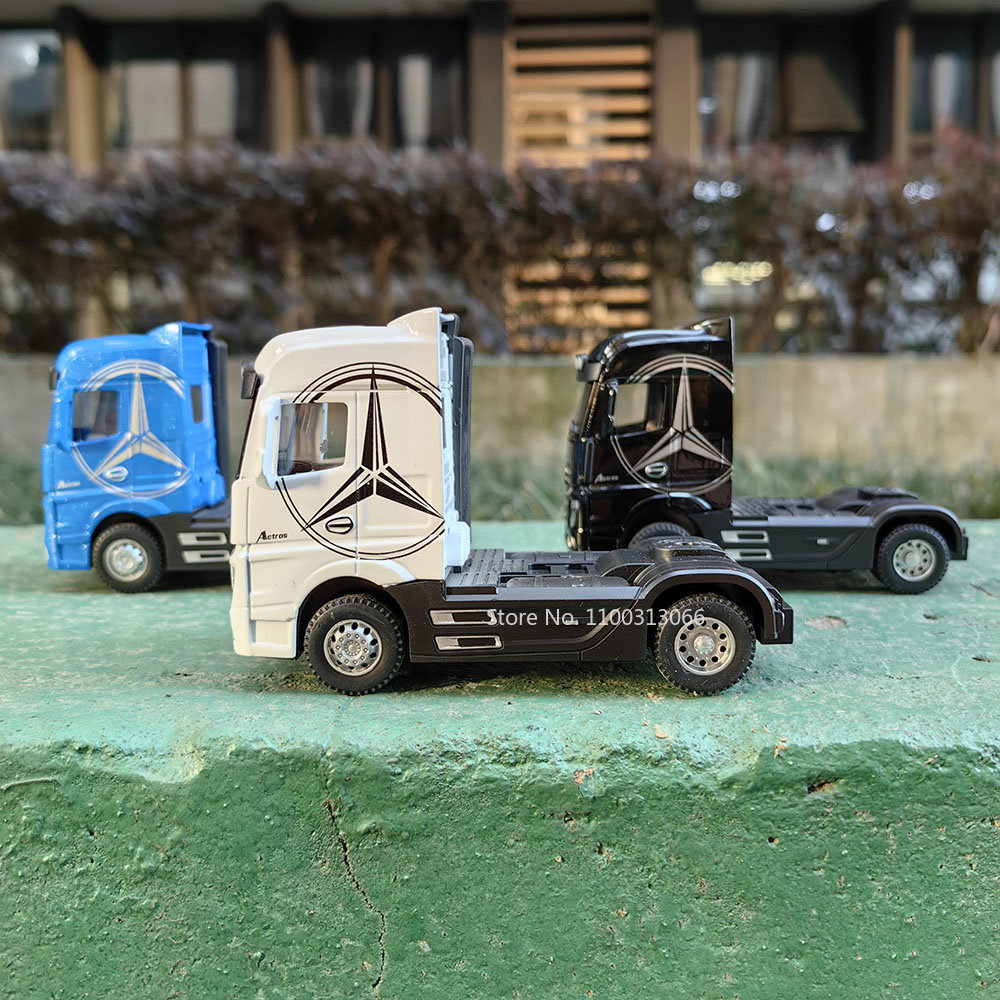 1:50 grande diecast liga caminhão modelo de carro brinquedos recipiente puxar para trás som e luz veículos transporte modelo brinquedos para meninos presentes