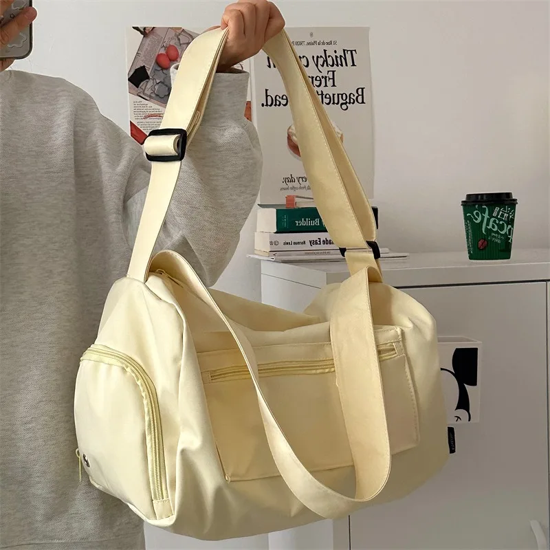 大型クロスボディトラベルトートバッグ女性のための 2024 キャンバスショルダーメッセンジャーバッグスポーツヨガかばんファッション女性ハンドバッグ