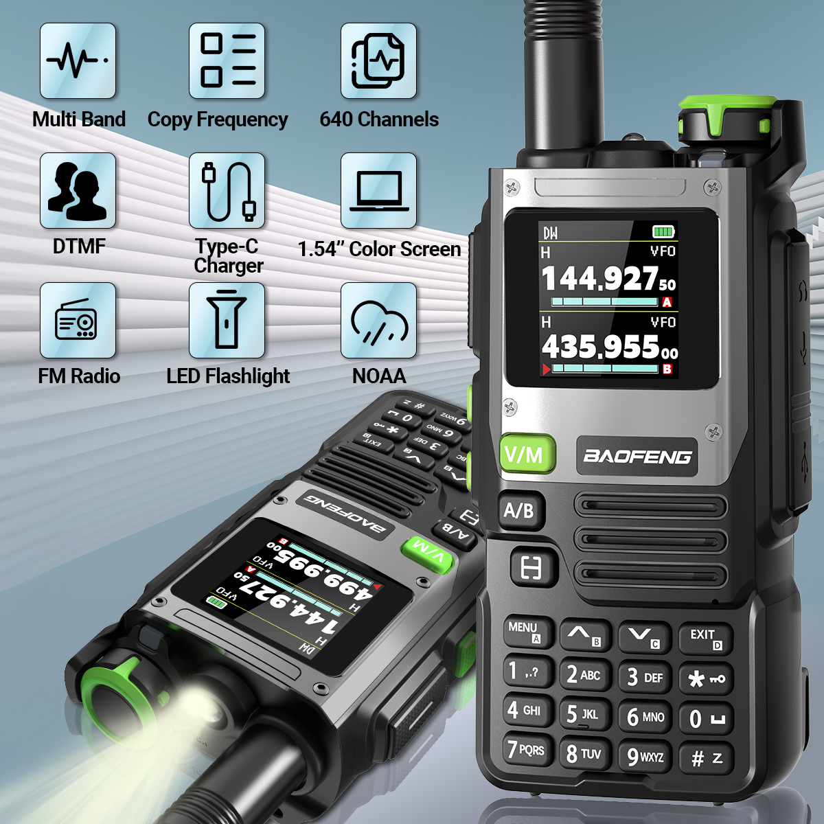 Baofeng K61 PRO Walkie Talkie Multi Band DTMF High Power Wireless Kopierfrequenz Typ-C Verbessertes UV-K6 Amateurfunk Zweiwegradio
