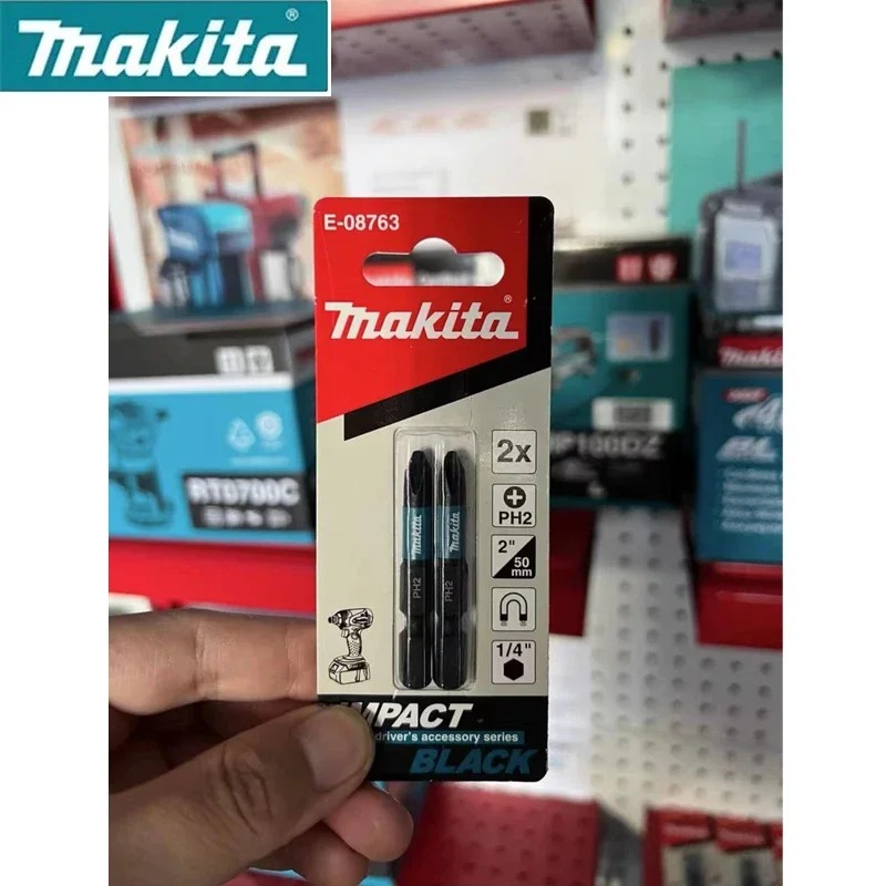 MAKITA E-08763 Brocas de chave de fenda de impacto PH2 Comprimento 50mm 1/4 "2 peças Chave de fenda Phillips magnética Cabeça Broca