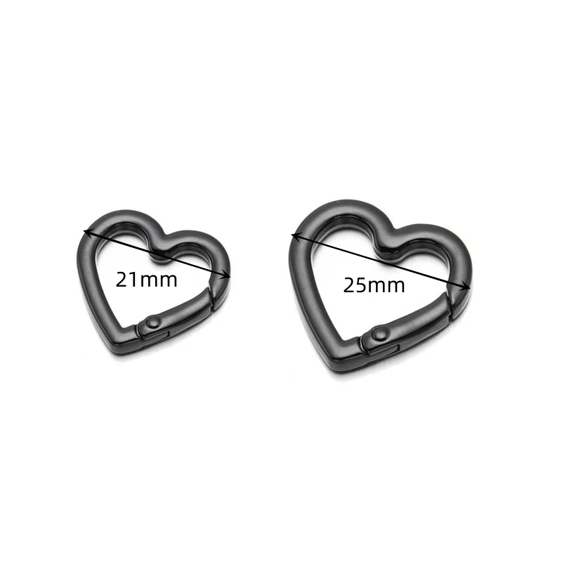 5 Chiếc 21/25Mm Kim Loại Nhẫn Đứng Trái Tim Mùa Xuân Khóa Tự Làm Trang Sức Mở Móc Neo Móc Khóa Túi Kẹp Móc dây Xích Chó Khóa Cổng Kết Nối