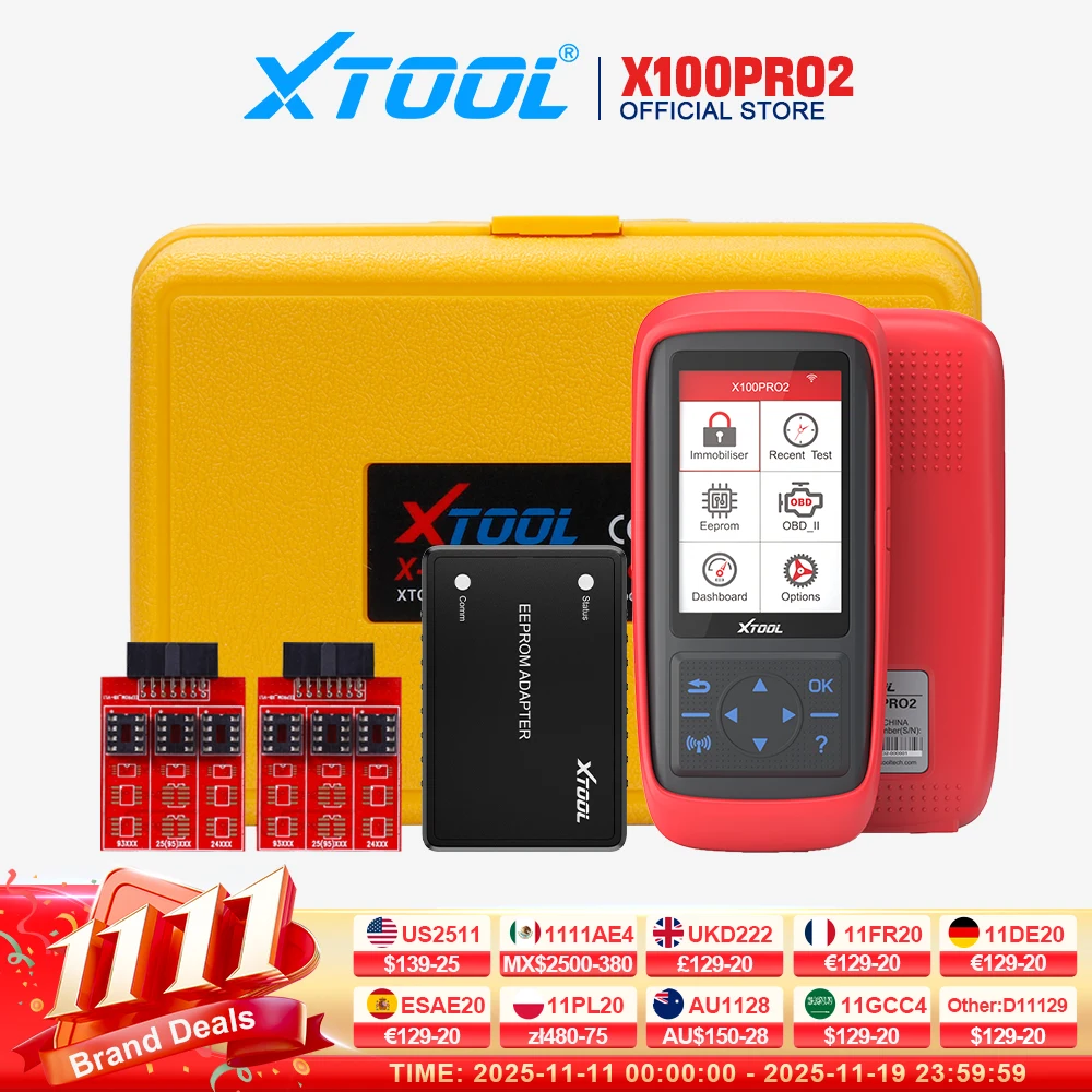 Xtool x100 pro2 obd2 programador chave scanner automotivo com adaptador eeprom leitor de código ferramentas de diagnóstico do carro atualização gratuita à vida