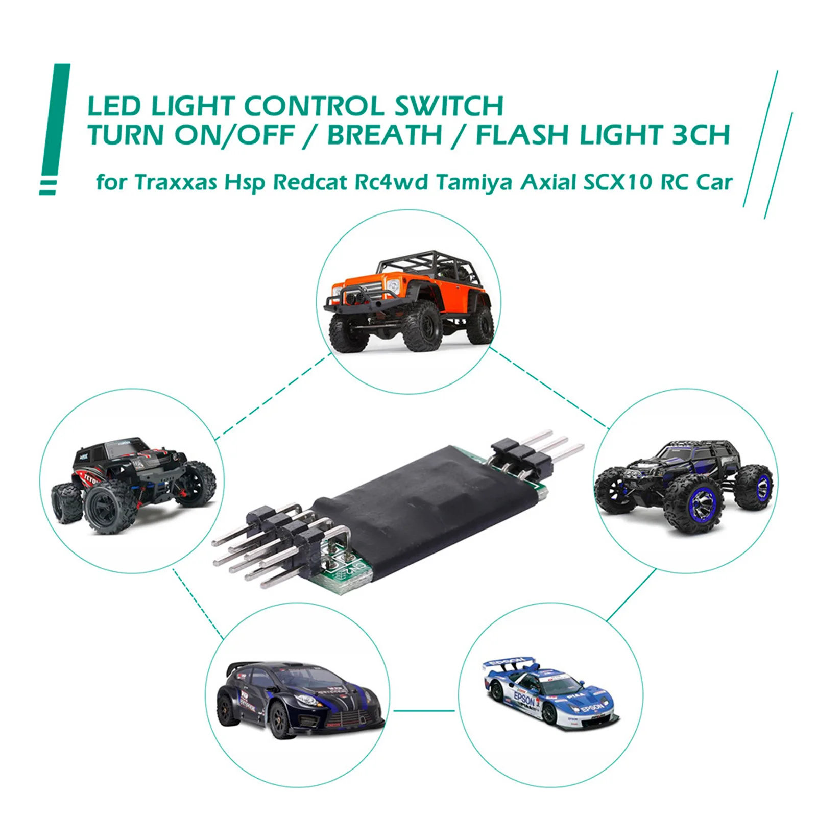 3CH LED Light Controller Switch Panel System On/Off for RC Car Airplane 1/10 1/8 RC Model Car HSP TAMIYA Axial SCX10 Trx4