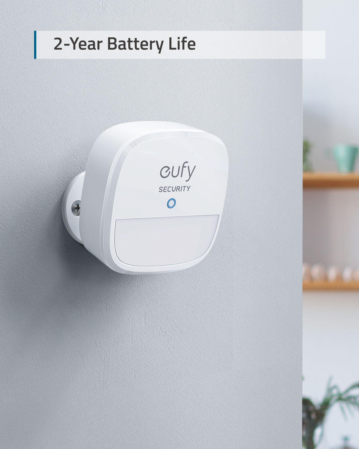 eufy Security Motion Sensor ระบบรักษาความปลอดภัย สัญญาณเตือน 100 °   มุมมองสนาม 9 ม. แบตเตอรี่ 2 ปี ปรับความไวได้ บ้านอัจฉริยะ