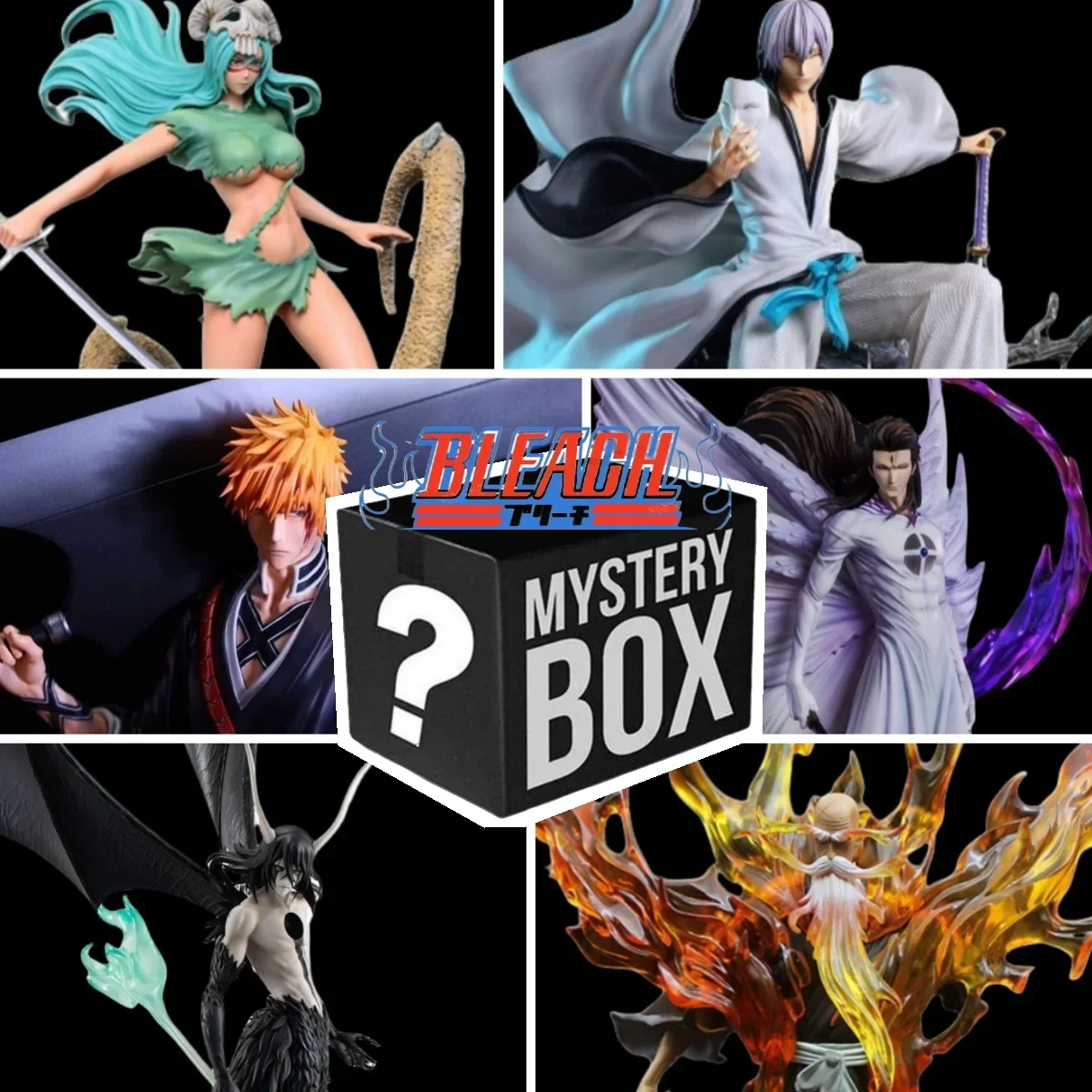 Figuras de acción de Bleach, figuras de Anime Kurosaki Ichigo Aizen Rukia, caja ciega de la suerte, regalo de cumpleaños para niños, regalo para seguidores de Anime