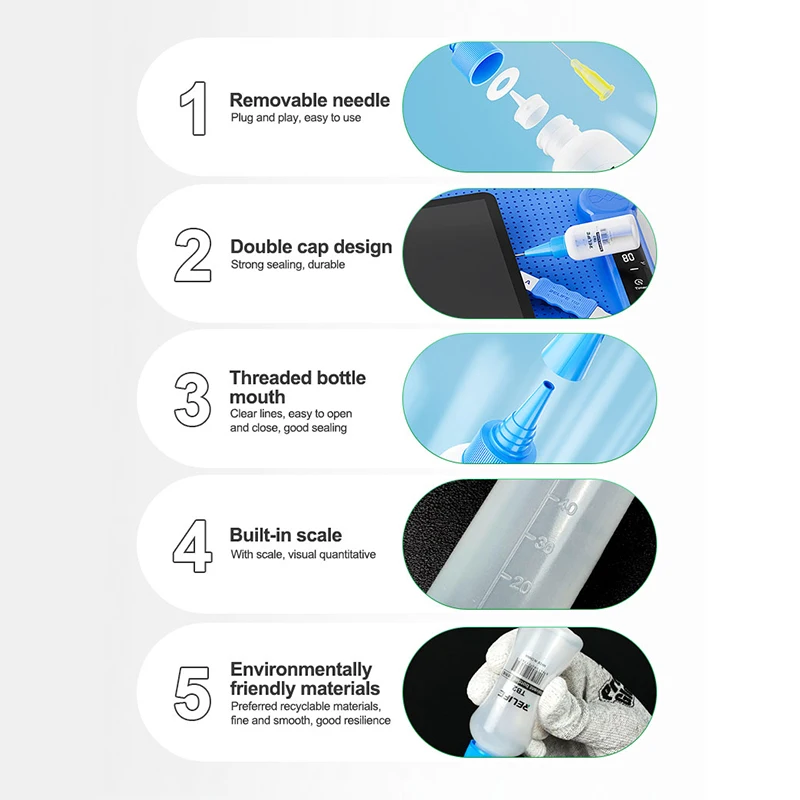 RELIFE TB2 Empty Solvent Bottle for Mobile Phone PCB Cleaning Pot Tool Anti-corrosion Empty Alcohol Bottle Distributor