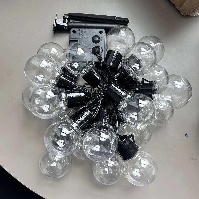 ソーラーLED屋外ライトガーランド,庭,クリスマス,装飾用のg50電球コード