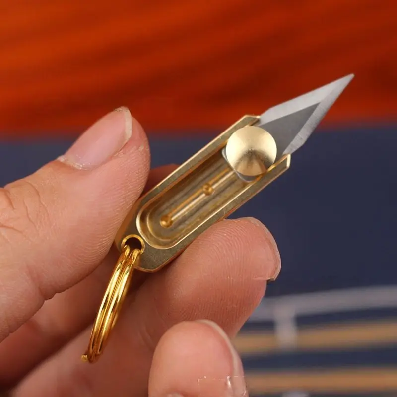 Mini couteau utilitaire rétractable, pendentif, cadeau de survie, coupe-boîte en papier, ouvre-enveloppe, papeterie couteau Express, fournitures de bureau