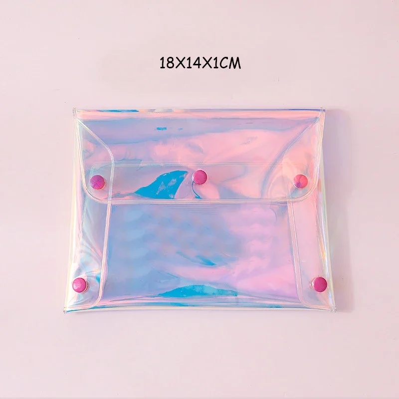 Borsa per cosmetici trasparente laser da donna, trasparente fai da te, matita per trucco, organizer da viaggio, borsa da toilette, custodia carina