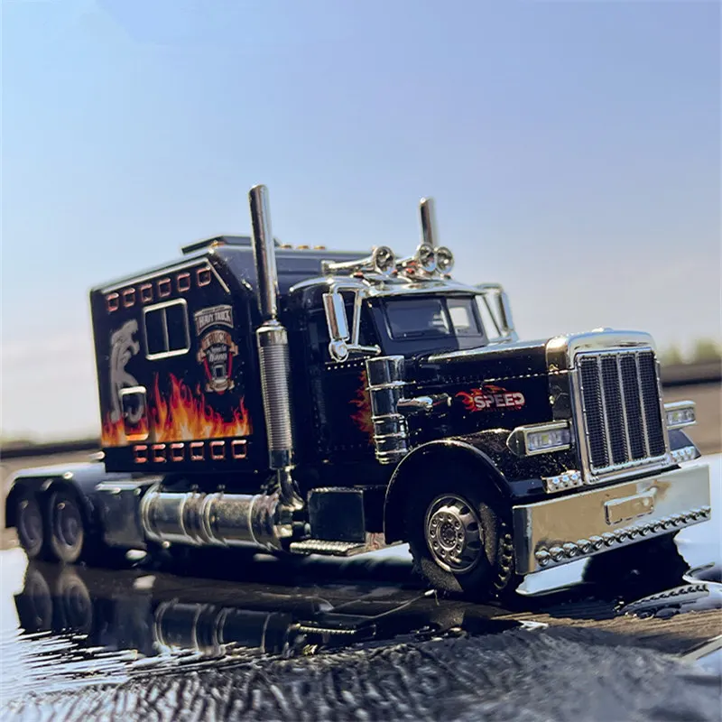 新しい 1/24 合金トレーラートラックヘッド車モデルダイキャストメタルコンテナトラックエンジニアリング輸送車両車モデル子供のおもちゃのギフト