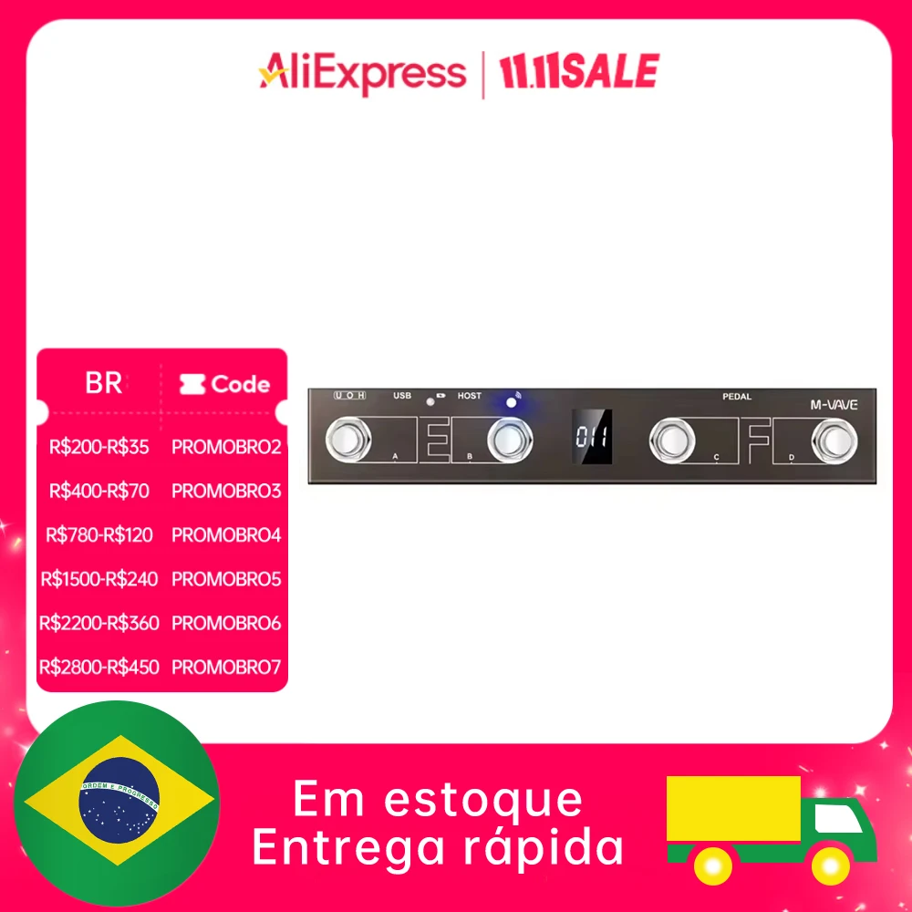 M-vave chocolate plus controlador midi programável 4 botões interruptor de pé suporta página virar função de controle de interface host midi