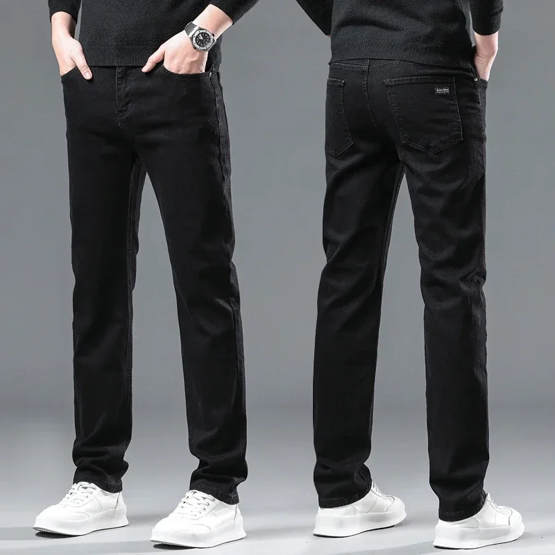 Wthinlee ยี่ห้อแปรงกางเกงยีนส์ฤดูหนาวกางเกงยีนส์ผู้ชาย SLIM FIT ยืดกํามะหยี่หนากางเกงกางเกงยีนส์สบายๆขนแกะกางเกงชาย