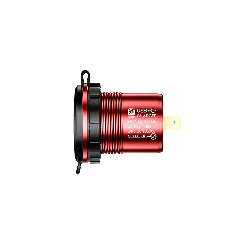 12 V/24 V 36 ワットアルミ防水デュアル QC3.0 USB 急速充電器ソケット電源コンセントアダプタ LED デジタル電圧計