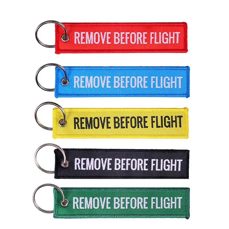 1/2/3Pcs Remove Before Flight Woven Key Chain Special Luggage Label Red Chain Keychains for Aviation Gifts