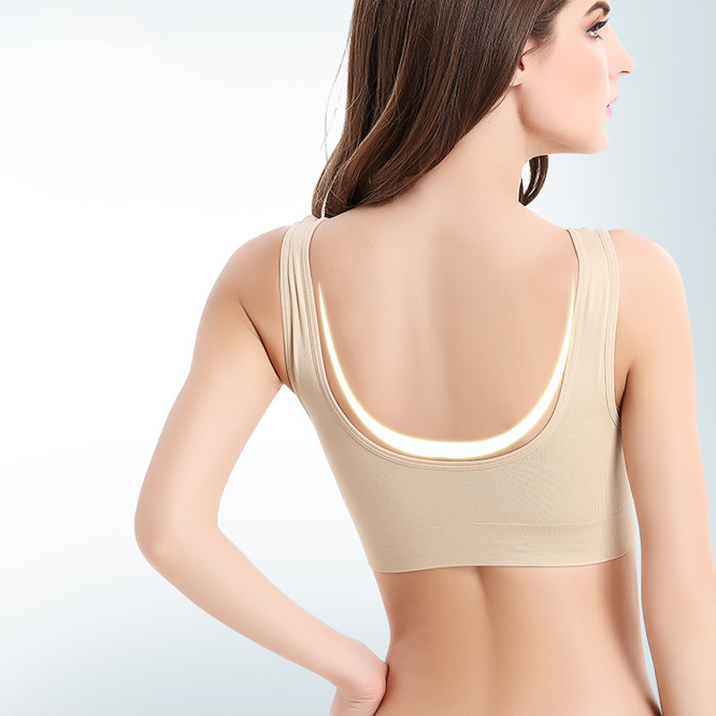 Sexy vrouwen push up BORST beha big size backless bh plus size draadloze beha ademend naadloze beha 1pcs wfws01