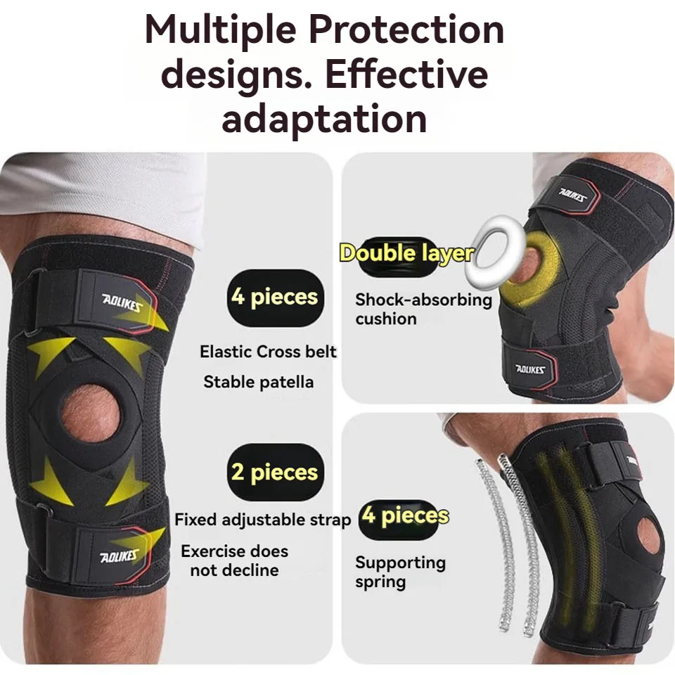 AOLIKES 1PCS เข่ารั้งสําหรับปวดเข่า Patella GEL Pad & ด้านข้าง Stabilizers เข่าสนับสนุนข้ออักเสบ Meniscus การกู้คืนการบาดเจ็บ