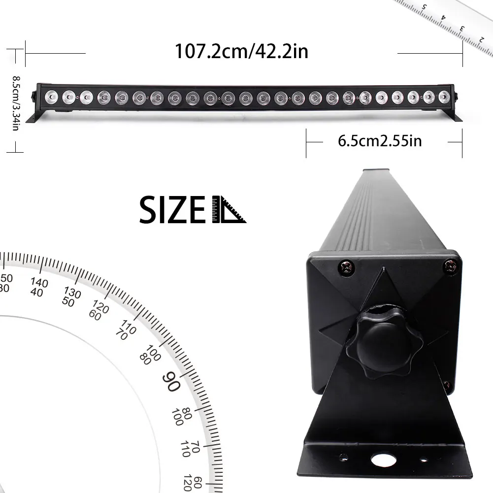Yiflamefly 60W LED Wall Washer Light With Remote Controller 24Pcs LEDs RGB Wash Light Bar For KTV Concert Building Wedding Party