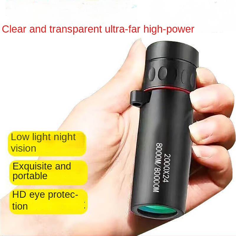 Telescopio Monocular HD de 2000x24, Mini telescopio portátil con telescopios para acampar al aire libre, caza, observación de aves