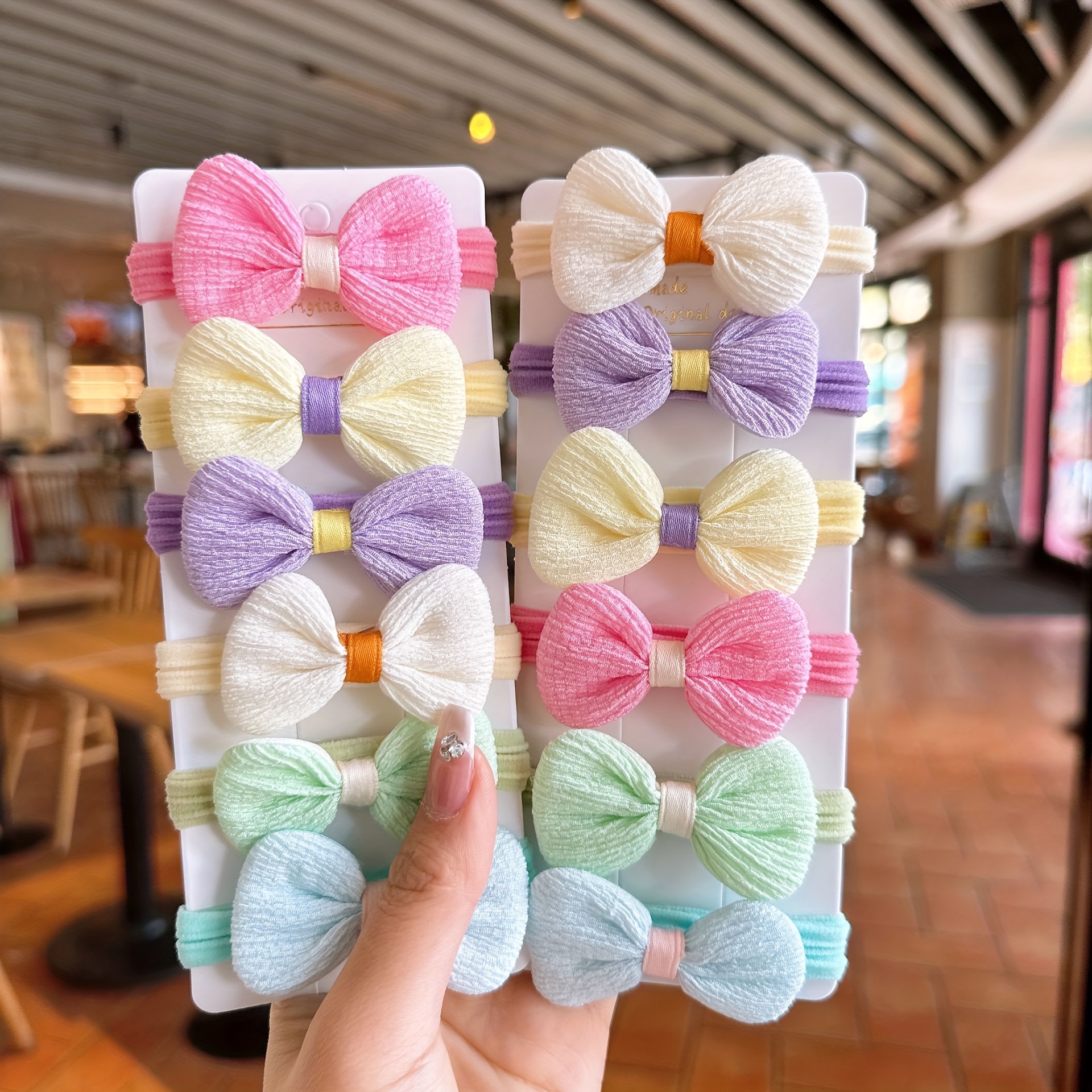 12PCS Neue Cut Haar Krawatten Prinzessin Süße Blume Bogen Mädchen Frauen Elastische Haar Bands Haar Zubehör Kopfbedeckungen