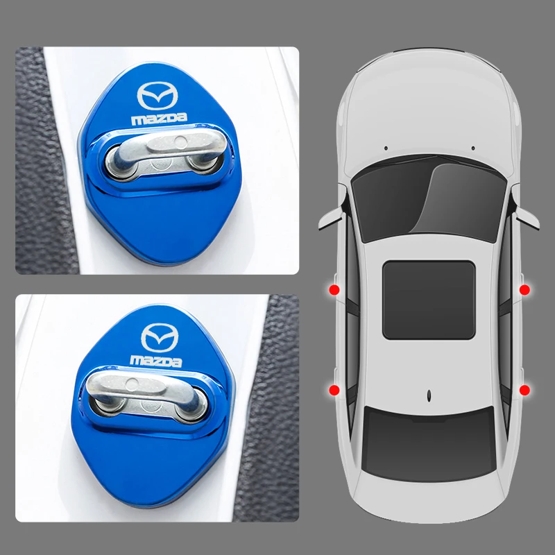 4 sztuki naklejek na automatyczną blokadę drzwi do Mazda 2 Mazda 3 M6 M3 Speed Ms CX-3 CX-5 Akcesoria