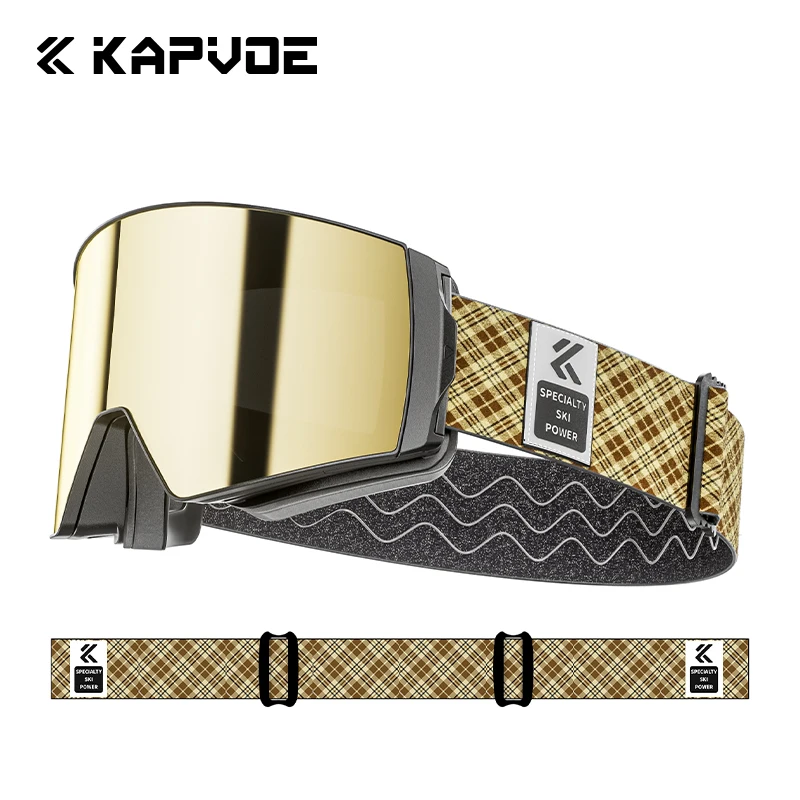 KAPVOE Winter Professionelle Männer Frauen Ski Brille Set Magnetische Quick-Change Doppel Schichten Anti-Fog Snowboard Brille Erwachsene