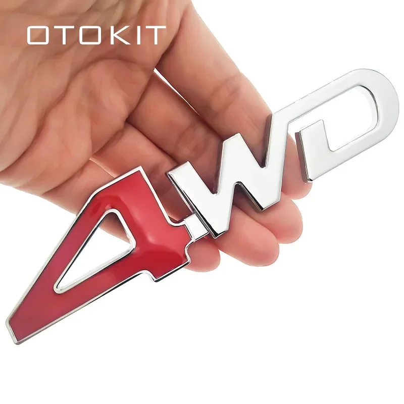 Đuôi Xe Phía Sau Có Kim Loại 4X4, Tỷ 4WD Miếng Dán 3D Chrome Huy Hiệu Ô Tô Hiệu Huy Hiệu Decal Tự Động trang Trí Tạo Kiểu 4WD Đỏ Cho Xe SUV Thân Cây