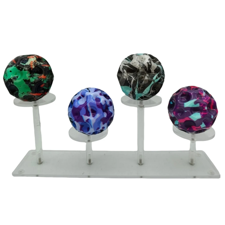 Camouflage Elastic Ball Compact Anti-Fall การออกแบบตามหลักสรีรศาสตร์ Moon Shape มีรูพรุน Bouncy Ball เด็กในร่มและกลางแจ้งความเครียด Reliever
