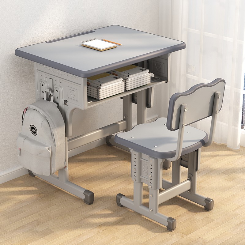 Mesa e cadeiras de madeira Olevo para aprendizagem infantil Conjunto de mesa e cadeiras ajustáveis para alunos do ensino fundamental e médio