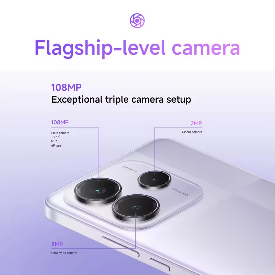 Xiaomi Redmi Note 14 5G Version européenne 8 + 256GB affichage deimens 6.67 "120Hz 108MP caméra principale OIS 45W charge, IP64, NFC