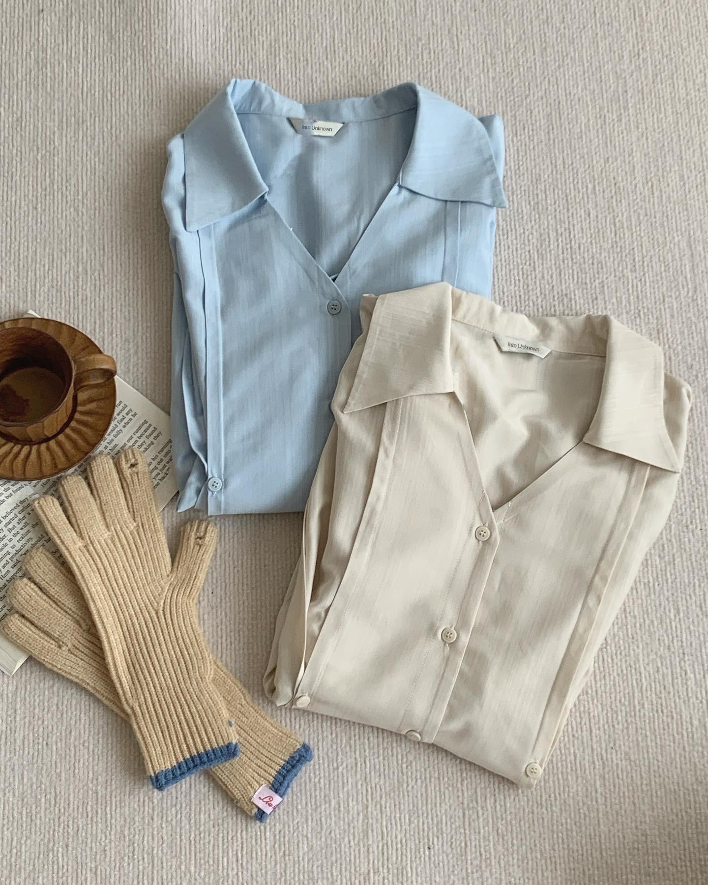 Maillard Blue American Vintage High Street อย่างเป็นทางการชุดเอวเสื้อออกแบบ Sense Lapel เผ็ดสาวปุ่มเสื้อด้านบน