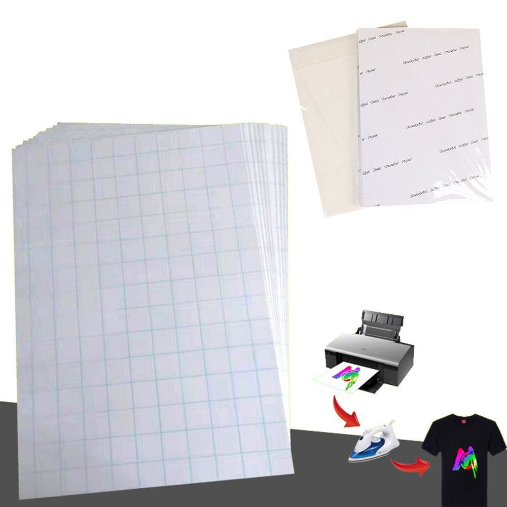 5Pcs A4 Licht Dunkle Baumwolle Tuch DIY Eisen Wärme Drücken Druck Papier T-shirt Inkjet Sublimation Druck Papier Thermische Transfer papier