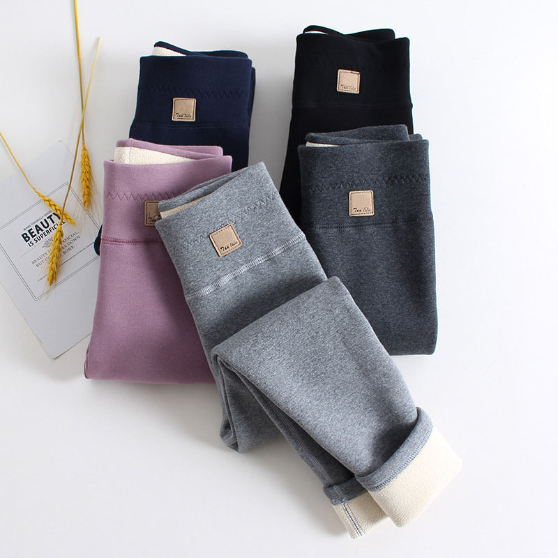 Pantalones de invierno para niños, mallas gruesas de lana bereber, pantalones pitillo cálidos de cintura alta, ropa para niños de 2 a 14 años