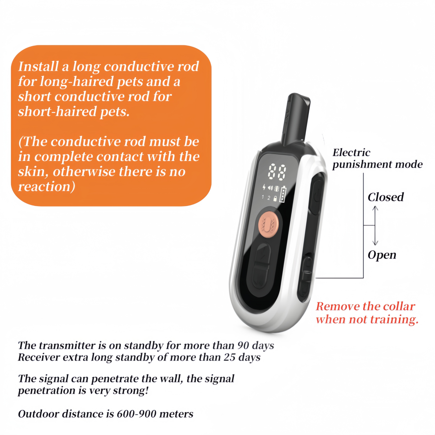 Elektrische hondentrainingshalsband Waterdichte hondenblafhalsband Huisdier met afstandsbediening Oplaadbaar anti-blafapparaat Alle maten honden