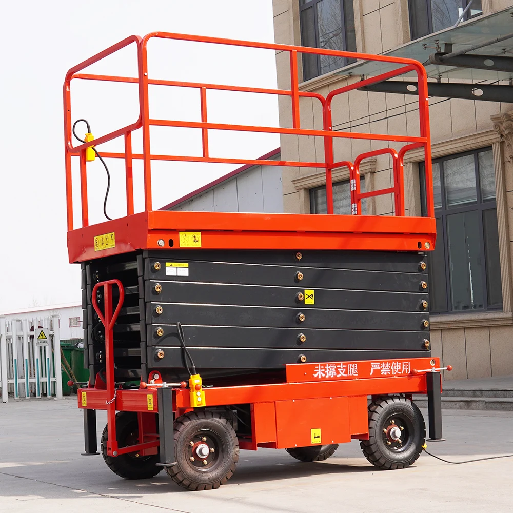 6m-14m Automatic Skylift Mobile Lifter Scaffolding Hydraulic Scissor Lift Tables Platform For Aerial Work